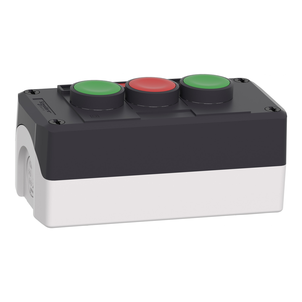 Mayer-DDS-Complete control station, Harmony XALD, dark grey, pushbuttons, 22mm, 2NO +1NC, marked-2