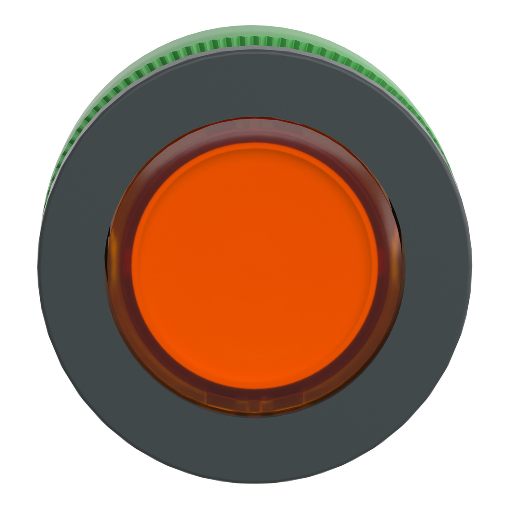 Mayer-DDS-Head for illuminated push button, Harmony XB5, orange, 30mm, universal LED, plain lens-3
