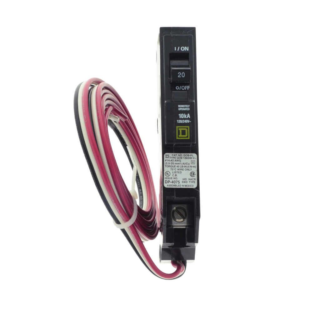 Mayer-DDS-Mini circuit breaker, QO, 20A, 1 pole, 120/240VAC, 10kA, bolt on, Powerlink, 60in leads-2