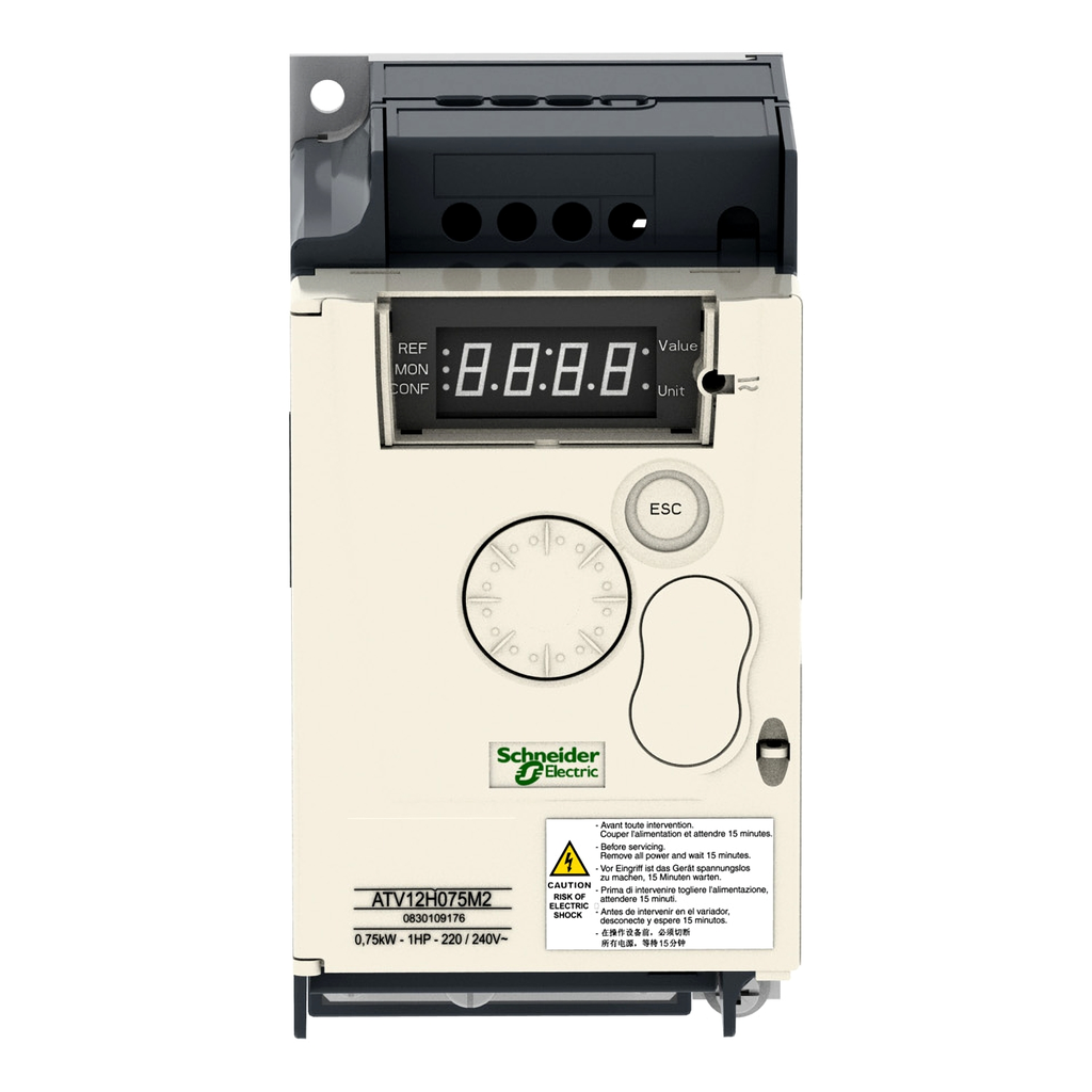 Mayer-DDS-variable speed drive, Altivar 12, 0.75kW, 1hp, 200 to 240V, 1 phase, with heat sink-2