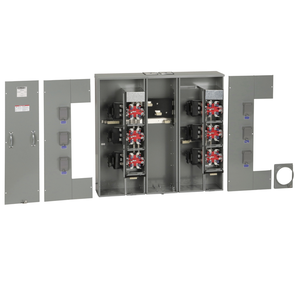 Mayer-DDS-Meter center, MP Meter-Pak, 6 sockets, horn bypass, 5 jaws, 800A bus, 200A max breaker rating, ringless-2