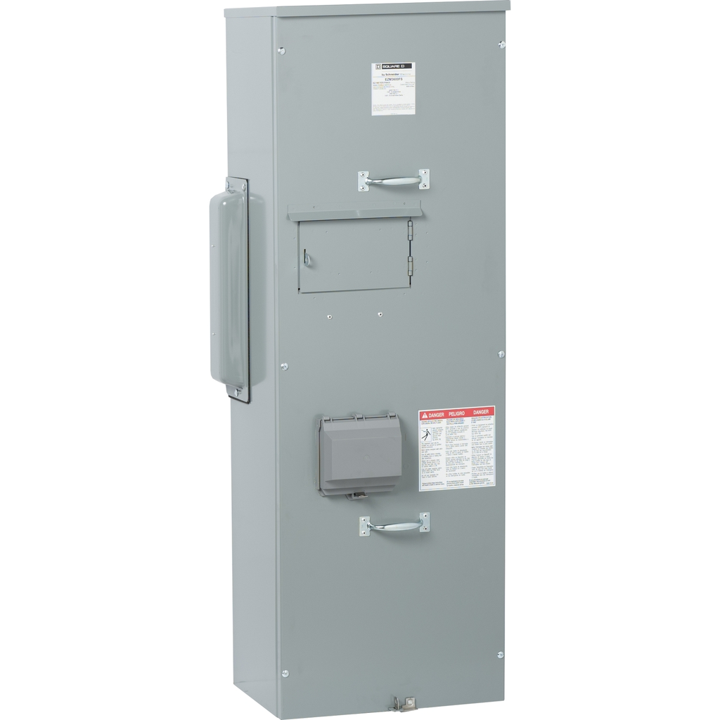 Mayer-DDS-Main fusible (Class T) switch unit, EZ Meter-Pak, 600A, 240VAC max, 3ph/4W, 600A bus, OH/UG, Type 3R-1