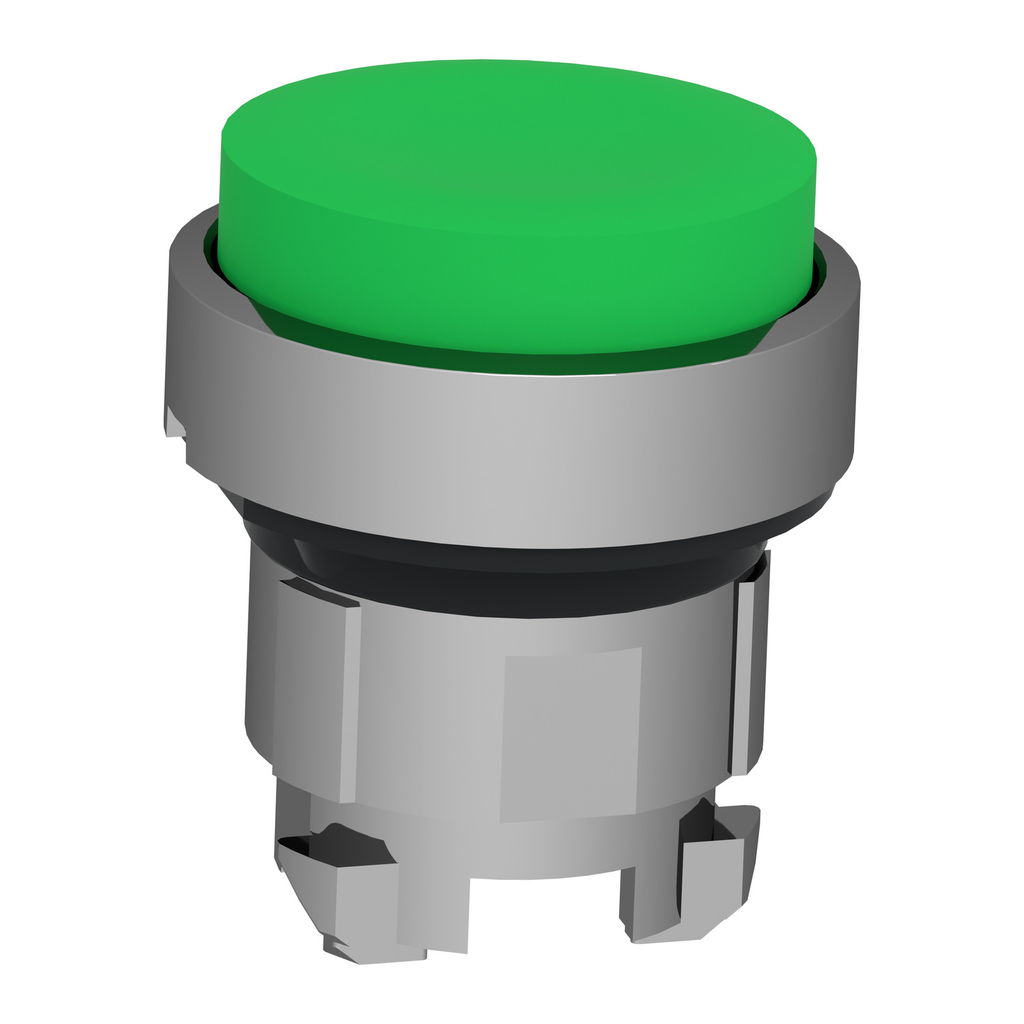 Mayer-DDS-Head for non illuminated push button, Harmony XB4, metal, projecting, green, 22mm, spring return, unmarked-2
