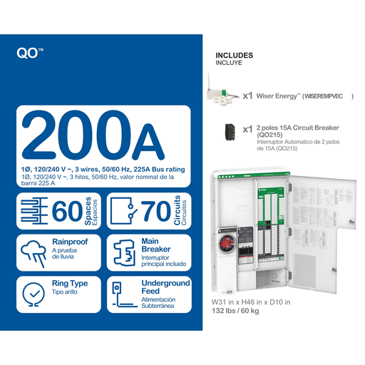 Mayer-DDS-Energy center, QO, 1 phase, 61 available circuits, 200A, PoN, ringed socket, semiflush, UG, solar, battery, gen ready-2