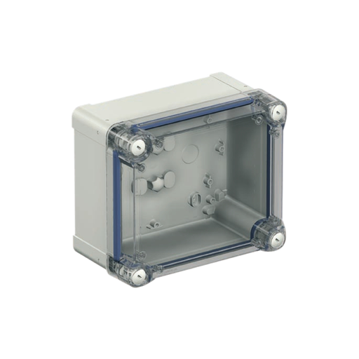 Mayer-DDS-ABS industrial box, PanelSeT TBS, 121x105x192mm, int. 105x100x175mm, high transparent cover, IP66, IK07, RAL 7035-2