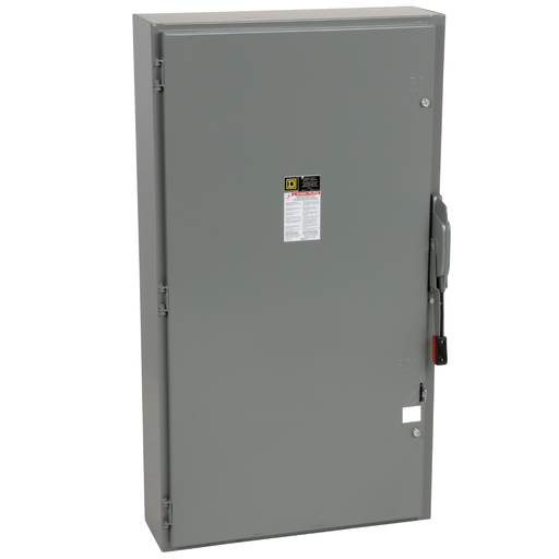 H366N - Safety switch, heavy duty, fusible, 600A, 4 wire, 3 pole, 1 neutral, 500hp, 600VAC/DC, NEMA 1