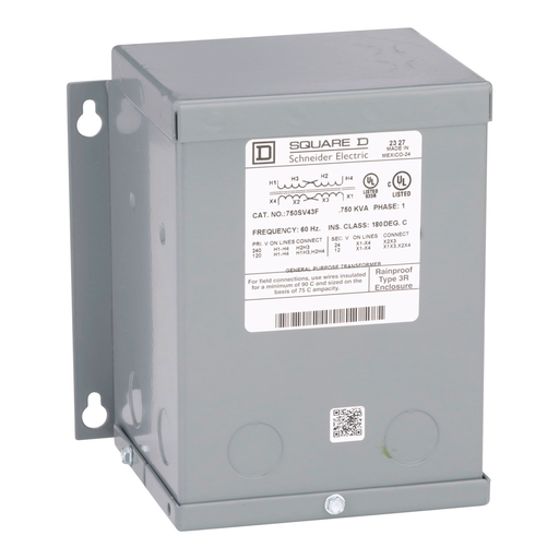 Picture of 750SV43F - Transformer, buck boost, encapsulated, 0.75kVA, 1 phase, 120x240V primary, 12/24V secondary, NEMA 3R, 115C rise