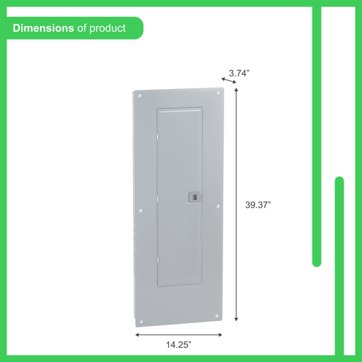 Mayer-DDS-Load center, Homeline, 1 phase, 40 spaces, 80 circuits, 225A convertible main lugs, PoN, NEMA1, gnd bar, combo cover-2