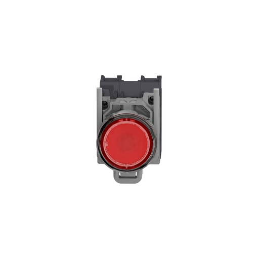 Mayer-DDS-Complete illuminated push button, Harmony XB4 - ATEX D, metal, red flush, 22mm, spring return, booted, 1NC, 24...254V AC DC-2