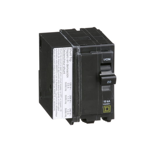 Mayer-DDS-Mini circuit breaker, QO, 20A, 2 pole, 120/240VAC, 10kA, plug in, AC shunt-2