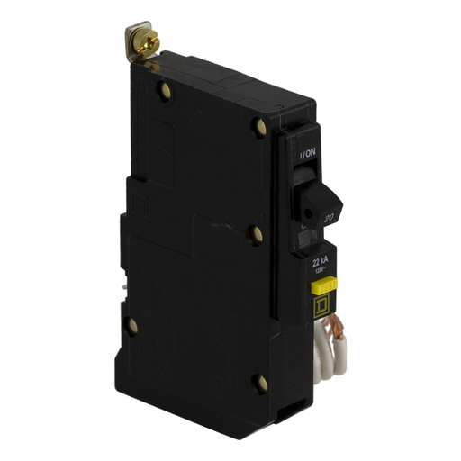 Mayer-DDS-Mini circuit breaker, QO, 20A, 1 pole, 120VAC, 22kA, bolt on, 6mA grd fault A, pigtail-2