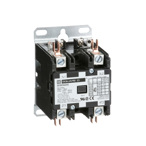 Mayer-DDS-Contactor, Definite Purpose, 30A, 2 pole, 5HP at 230VAC, 1 phase, 110/120VAC coil at 50/60Hz, open-2