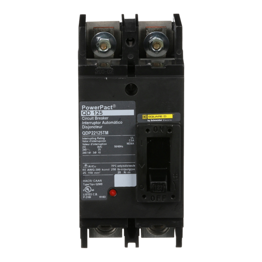 Mayer-DDS-Circuit breaker, PowerPacT Q, 125A, 2 pole, 240VAC, 25kA, lugs, thermal magnetic, 80%, bottom of panel-2