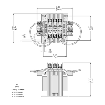 Mayer-DDS-Industrial control transformer, Type TF, 1 phase, 500VA, 240x480V primary, 120V secondary, 50/60Hz-2