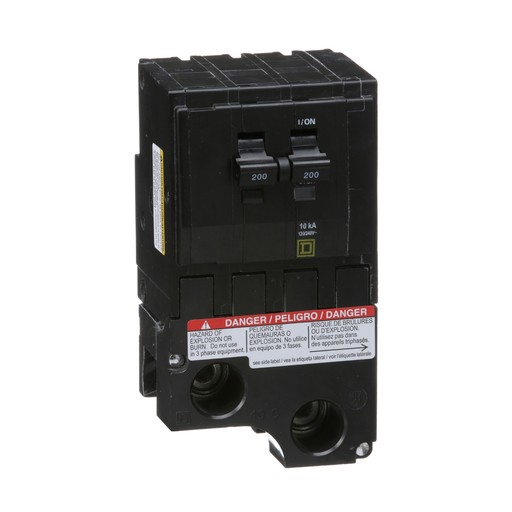 QO2200 - Mini circuit breaker, QO, 200A, 2 pole, 120/240VAC, 10kA, plug in