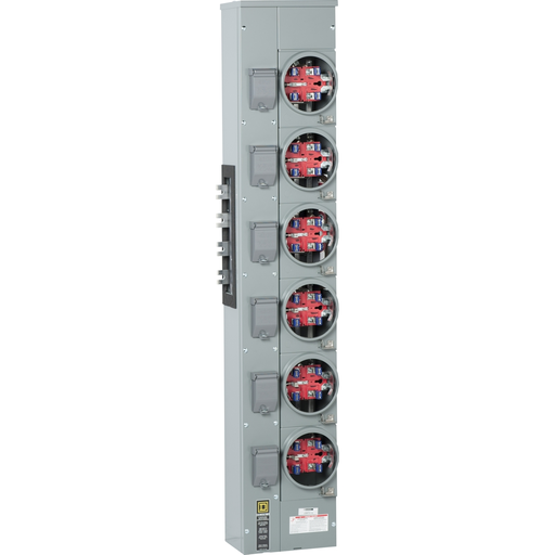 Mayer-DDS-Branch unit, EZ Meter-Pak, 125A, 6 x 5 jaw sockets, 208Y/120VAC, no bypass, ringless, 1200A Al/Cu busbar-2
