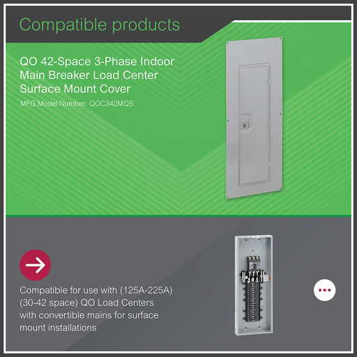 Mayer-DDS-Replacement cover, QO, for 42 space load center with QDL main breaker, surface, gray-2