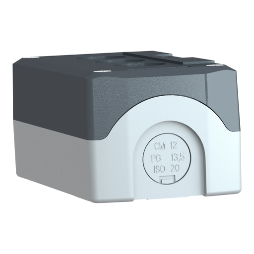 Mayer-DDS-Empty control station, Harmony XALD, XALK, plastic, dark grey lid, light grey base, 3 cut out, UL CSA certified-2