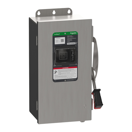 VH362DSGL - Safety switch, VisiPacT, heavy duty, fused, viewing window, NEMA 4X, 600V, 60A, 3 pole, ground lugs