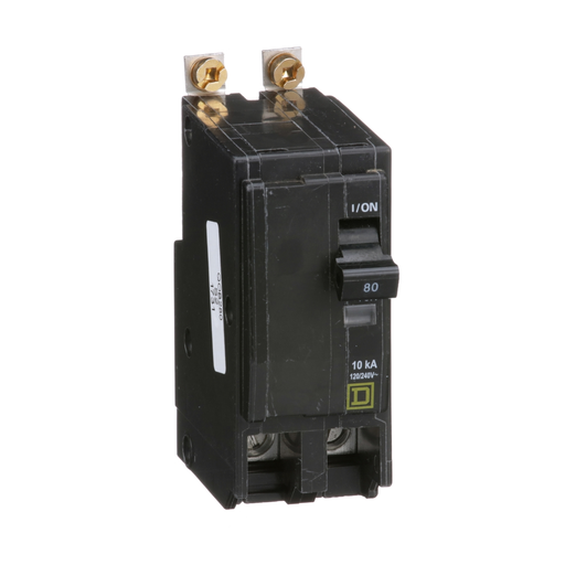 Picture of QOB280 - Mini circuit breaker, QO, 80A, 2 pole, 120/240VAC, 10kA, bolt on