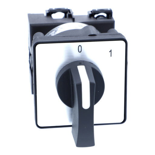 Mayer-DDS-Cam ammeter switch, Harmony K, multifixing, plastic,3 positions, position 0, 90°,12A, 45x45mm,metallic legend,marked 0 L1 L2 L3, 35mm black handle-2