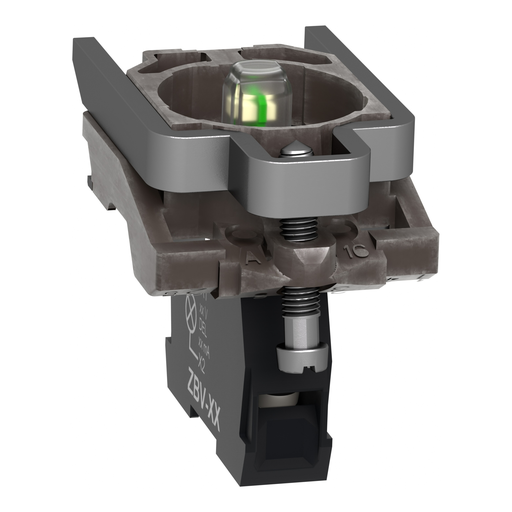 Mayer-DDS-Complete body light block assembly, Harmony XB4, metal, universal LED, body fixing collar, 110...120V AC-2