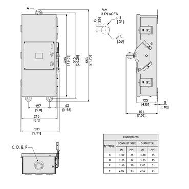 Mayer-DDS-Circuit breaker enclosure, PowerPacT B, 15A to 100A, NEMA 12/3R, surface mount-2