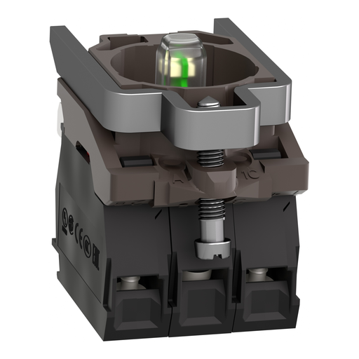 Mayer-DDS-Complete body contact assembly and light block, Harmony XB4, metal, universal LED, body fixing collar, 1NO + 1NC, 230...240V AC-2