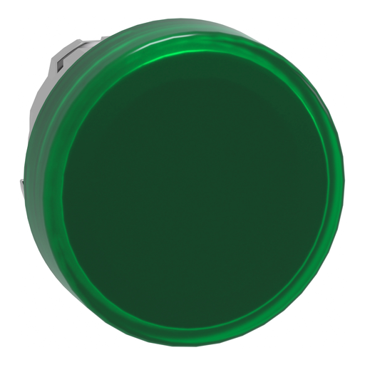Picture of ZB4BV033 - Head for pilot light, Harmony XB4, metal, green, 22mm, universal LED, plain lens