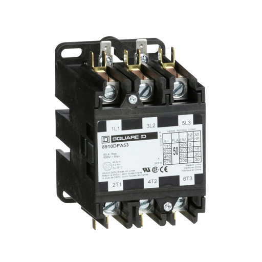Mayer-DDS-Contactor, Definite Purpose, 50A, 3 pole, 30HP at 575VAC, 3 phase, 110/120VAC 50/60Hz coil, open-2
