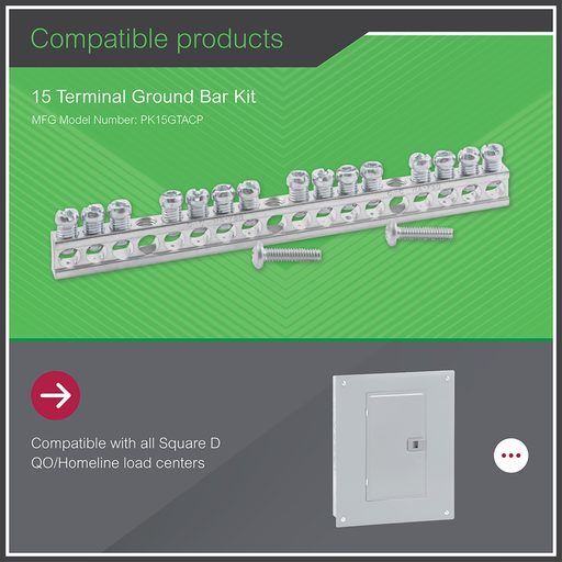 Mayer-DDS-Load center accessory, QO/Homeline, ground bar kit, 15 terminals-2