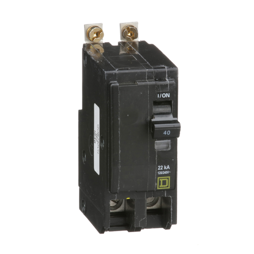 QOB240VH - Mini circuit breaker, QO, 40A, 2 pole, 120/240VAC, 22kA, bolt on