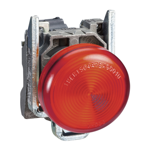 Mayer-DDS-Pilot light, Harmony XB4, metal, red, 22mm, plain lens with BA9s bulb, lt 250V-1