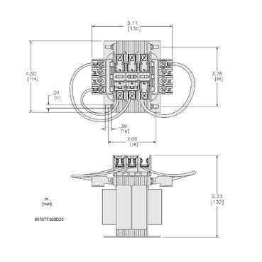 Mayer-DDS-Industrial control transformer, Type TF, 1 phase, 300VA, 208/230/460V primary, 115V secondary, 50/60Hz-2