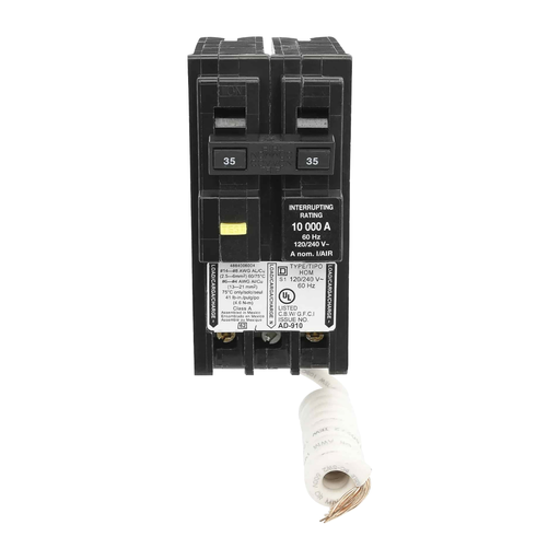 Mayer-DDS-Mini circuit breaker, Homeline, 35A, 2 pole, 120/240VAC, 10kA AIR, ground fault class A, plug in, UL [TAA]-2