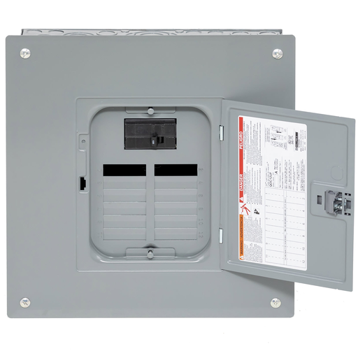 Mayer-DDS-Load center, QO, 1 phase, 12 spaces, 24 circuits, 100A convertible main breaker, PoN, NEMA1, combo cover-3