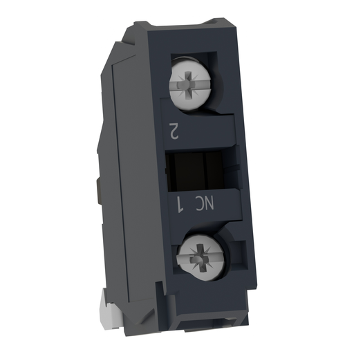 Mayer-DDS-Single contact block, Harmony XB4, silver alloy, screw clamp terminal, late break, 1NC-2