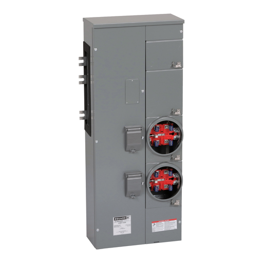 EZMR112225 - Branch unit, EZ Meter-Pak, 225A, 2 x 5 jaw sockets, 120/240VAC, no bypass, ringless, 800A Al busbar
