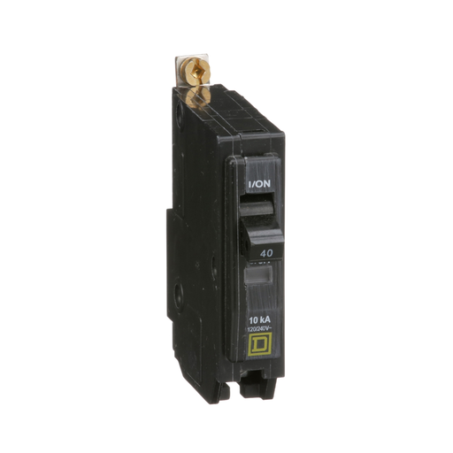 QOB140 - Mini circuit breaker, QO, 40A, 1 pole, 120/240VAC, 10kA, bolt on