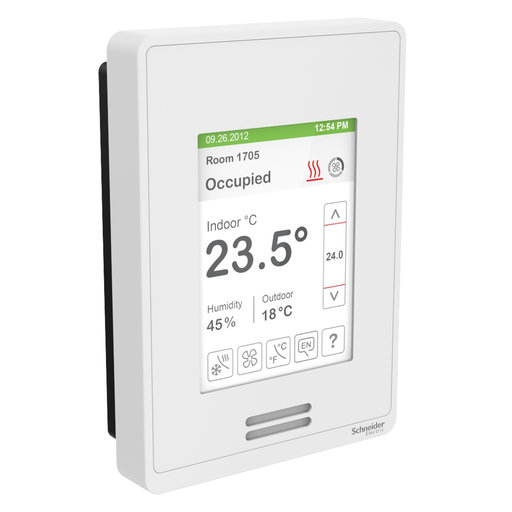 Mayer-DDS-Line-Voltage Fan Coil Room Controller: BACnet MS/TP, RH sensor & control, PIR motion sensor, White Case/Fascia [TAA]-2
