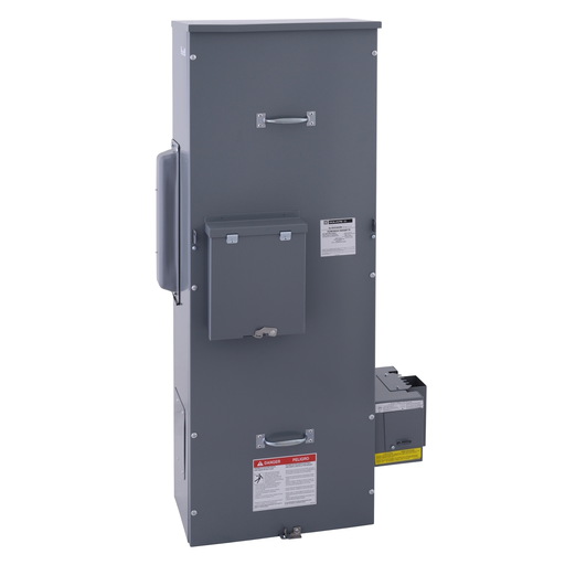 Mayer-DDS-Main circuit breaker busway tap right, EZ Meter-Pak, 600A, 240VAC max, 3ph/4W, 600A bus, 65kA, neut front, Type 1-1