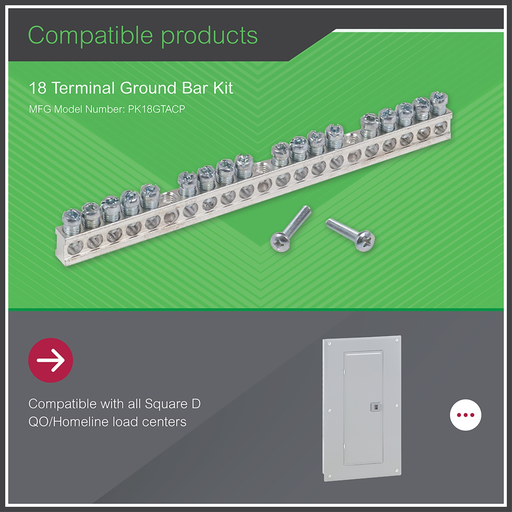Mayer-DDS-Load center accessory, QO/Homeline, ground bar kit, 18 terminals-2