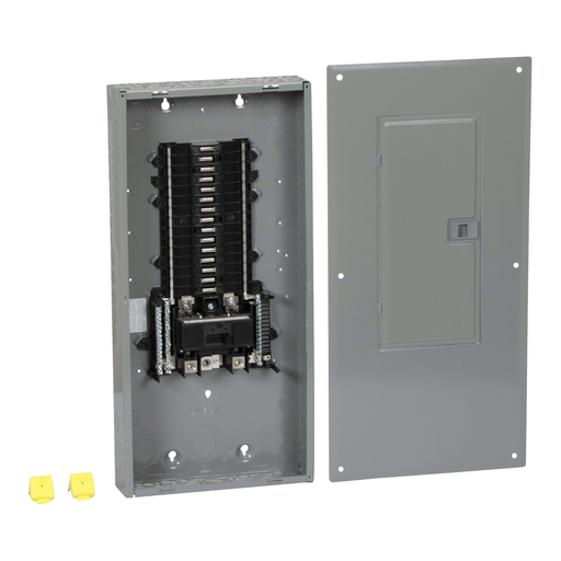 Picture of QO130M150PC - Load center, QO, 1 phase, 30 spaces, 30 circuits, 150A convertible main breaker, PoN, NEMA1, combo cover