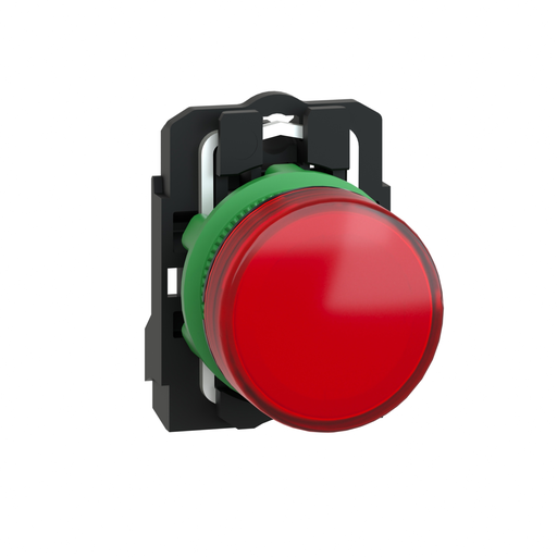 Picture of XB5AVG4 - pilot light, Harmony XB5, grey plastic, red, 22mm, universal LED, plain lens, 110…120V AC