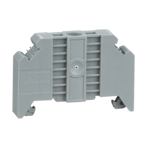 NSYTRAABV35 - Linergy terminal blocks, end bracket, screw on, for 35 mm DIN rail, 9.5 mm wide, markable