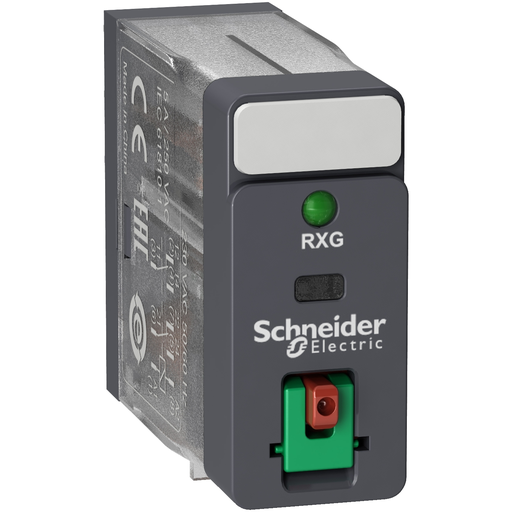 RXG22F7 - interface plug in relay, Harmony Electromechanical Relays, 5A, 2CO, with LED, lockable test but to n, 120V AC