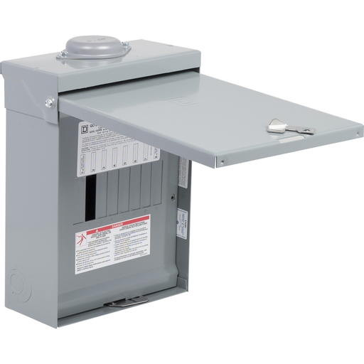Mayer-DDS-Load center, QO, 1 phase, 6 spaces, 6 circuits, 100A convertible main lugs, NEMA3R-1