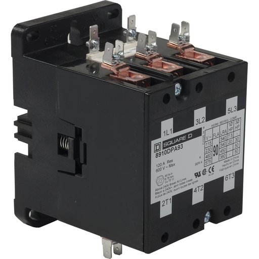 Mayer-DDS-Contactor, Definite Purpose, 90A, 3 pole, 50HP at 575VAC, 3 phase, 208/240VAC 60Hz 220VAC 50Hz coil, open-2