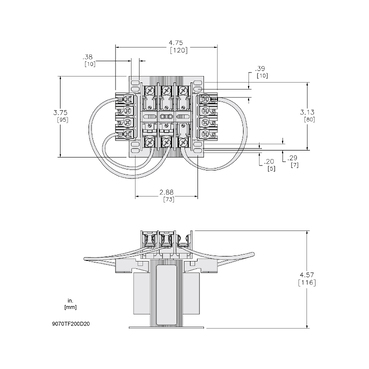 Mayer-DDS-Industrial control transformer, Type TF, 1 phase, 200VA, 208/230/460V primary, 115V secondary, 50/60Hz-2