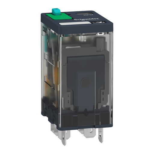 Mayer-DDS-plug-in relay, Harmony electromechanical relays, 15A, 2CO, with LED, lockable test button, 24V DC-2